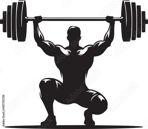 silhouette of a man lifting weights