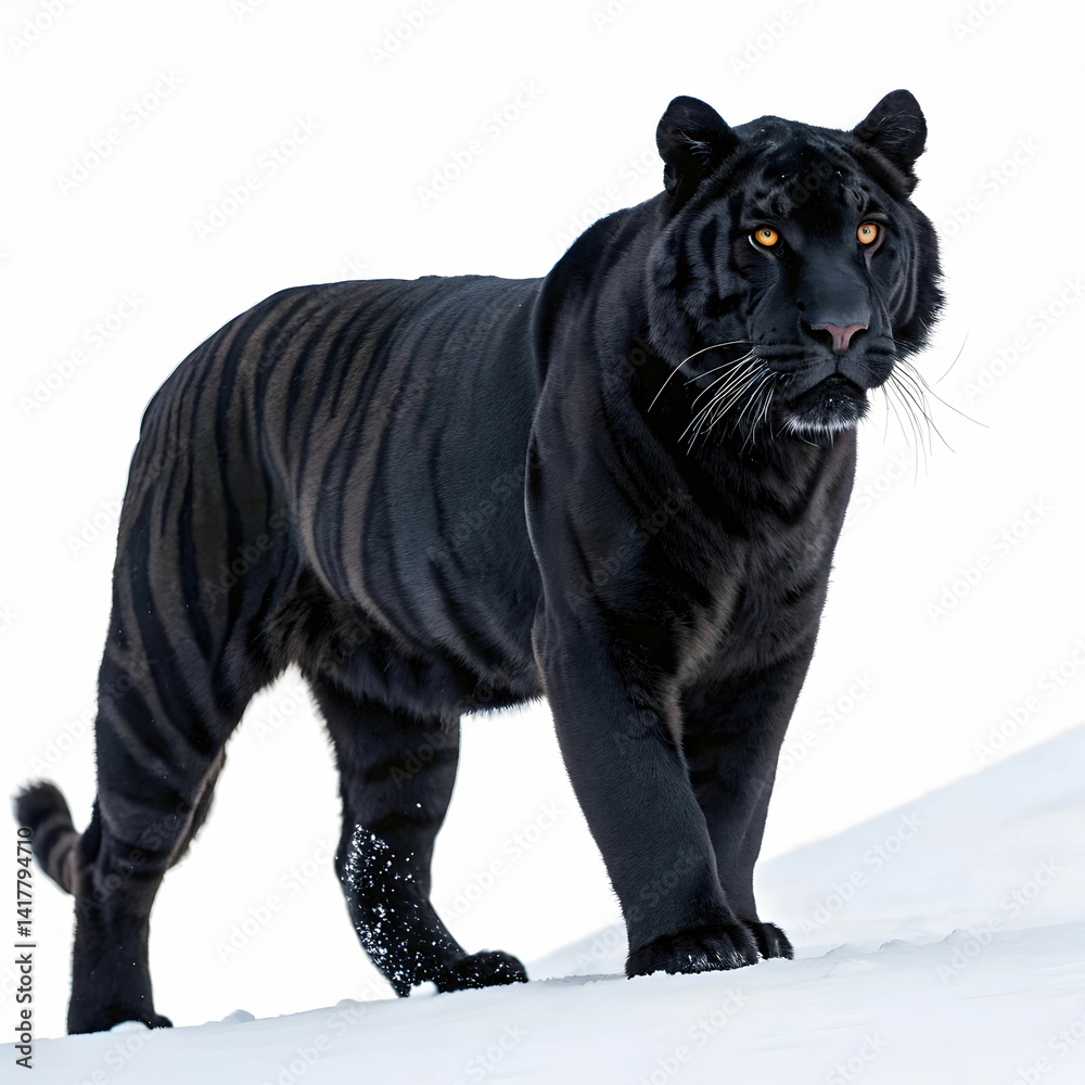 Obraz premium black tiger in white background