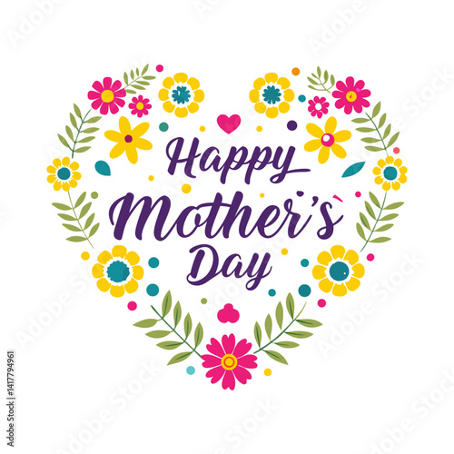 Happy Mothers Day card with flowers Top view of carnation on pink for mothers day Happy Mothers day typography design