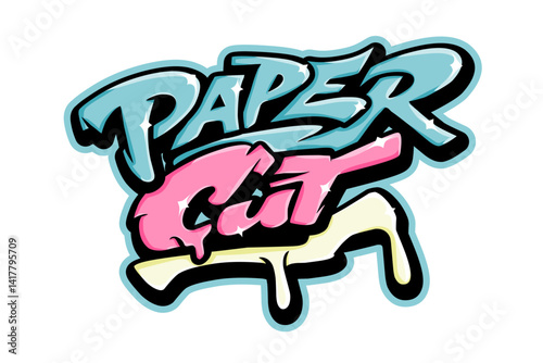 Paper cut typography graffiti art
