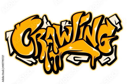 Crawling typography art design