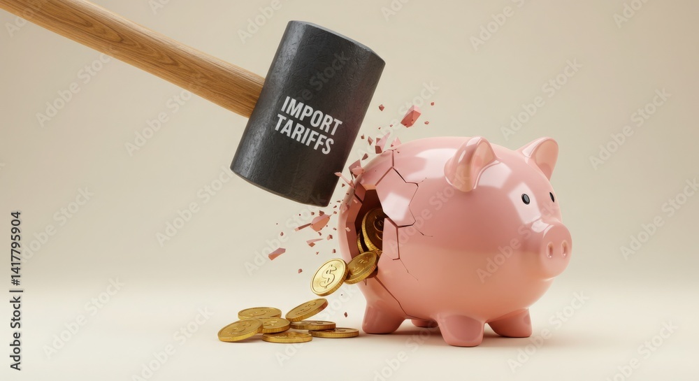 custom made wallpaper toronto digitalPiggy Bank Hammer Import Tariffs Financial Burden Cost
