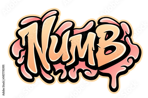 Numb typography art