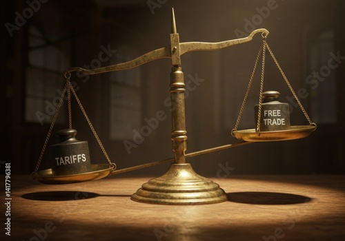 Balance Scale Tariffs Free Trade Imbalance Economy