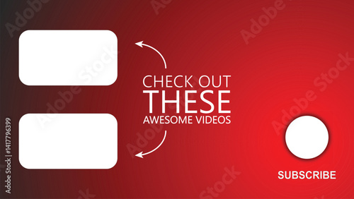 YouTube End Screen Template with Subscribe Button and Video Links