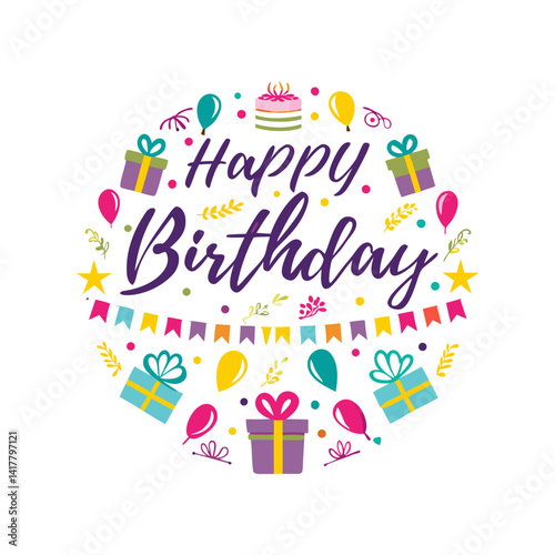 Cappy birthday card with a floral Colorful floral birthday greeting Birthday card with flowers