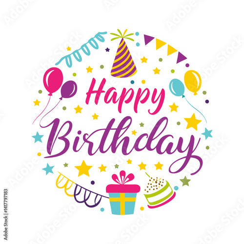 Cappy birthday card with a floral Colorful floral birthday greeting Birthday card with flowers