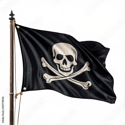 Pirate flag isolated on white background