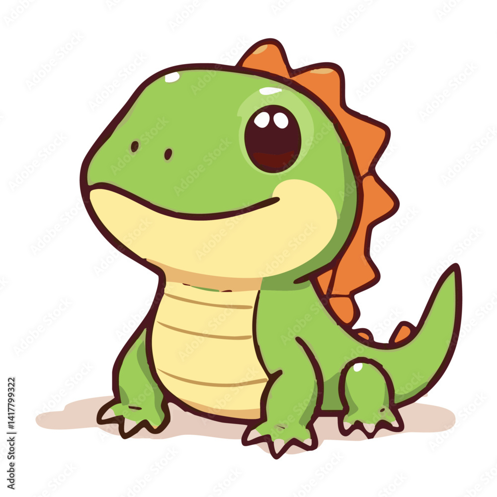 Obraz premium a cute lovely lizard cartoon illustration with heart and love