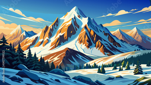 Mountain covered in snow during sunny day, Lechtal Alps, Tyrol, Austria