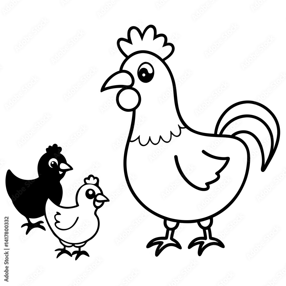 rooster and hen rooster and hen