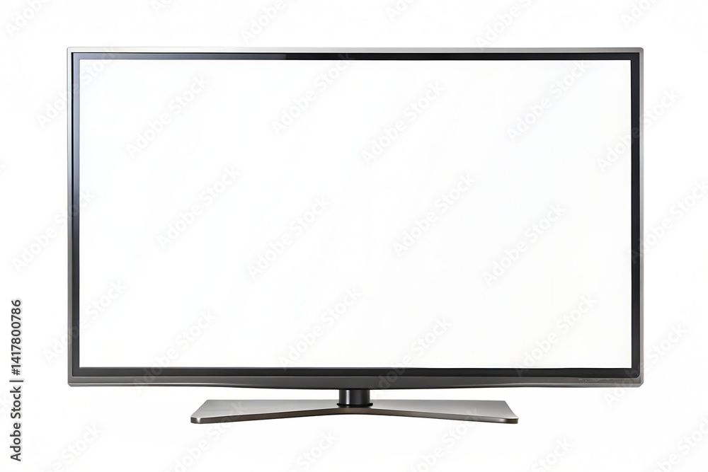 Isolated flat LCD television screen, a blank wide display of modern technology for video and computer use. Isolated flat LCD television screen, a blank wide display of modern technology for video and computer use.