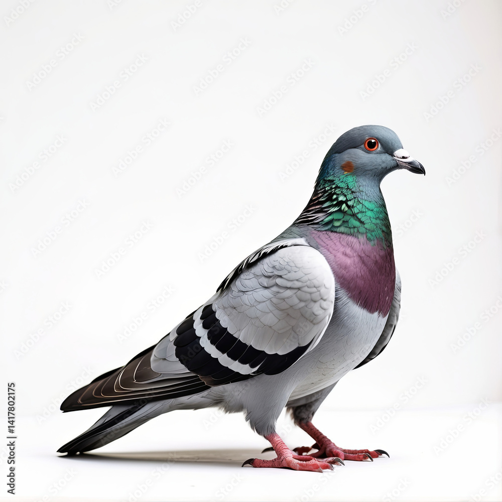 Fototapeta premium A pigeon isolated on white background