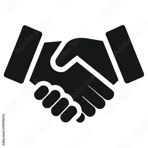 business handshake partnership icon on white background