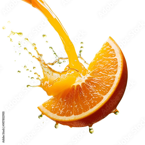 orange and water splash isolated on transparan background