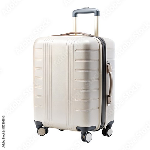 Trendy suitcase on transparent background