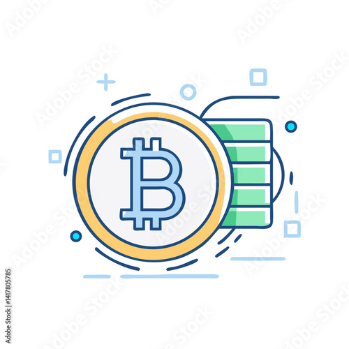 Bitcoin with speed lines – fast transactions