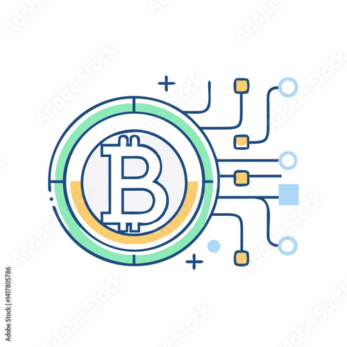 Digital Bitcoin – cryptocurrency concept