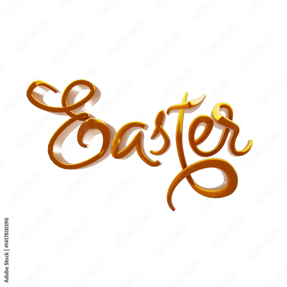 Fototapeta premium Happy Easter holiday banner. 3d render text. 