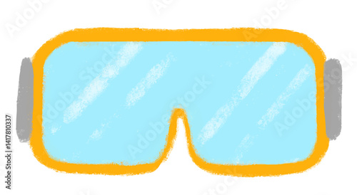 Photography Cute orange blue worker safety glasses google construction site doodle kids hand