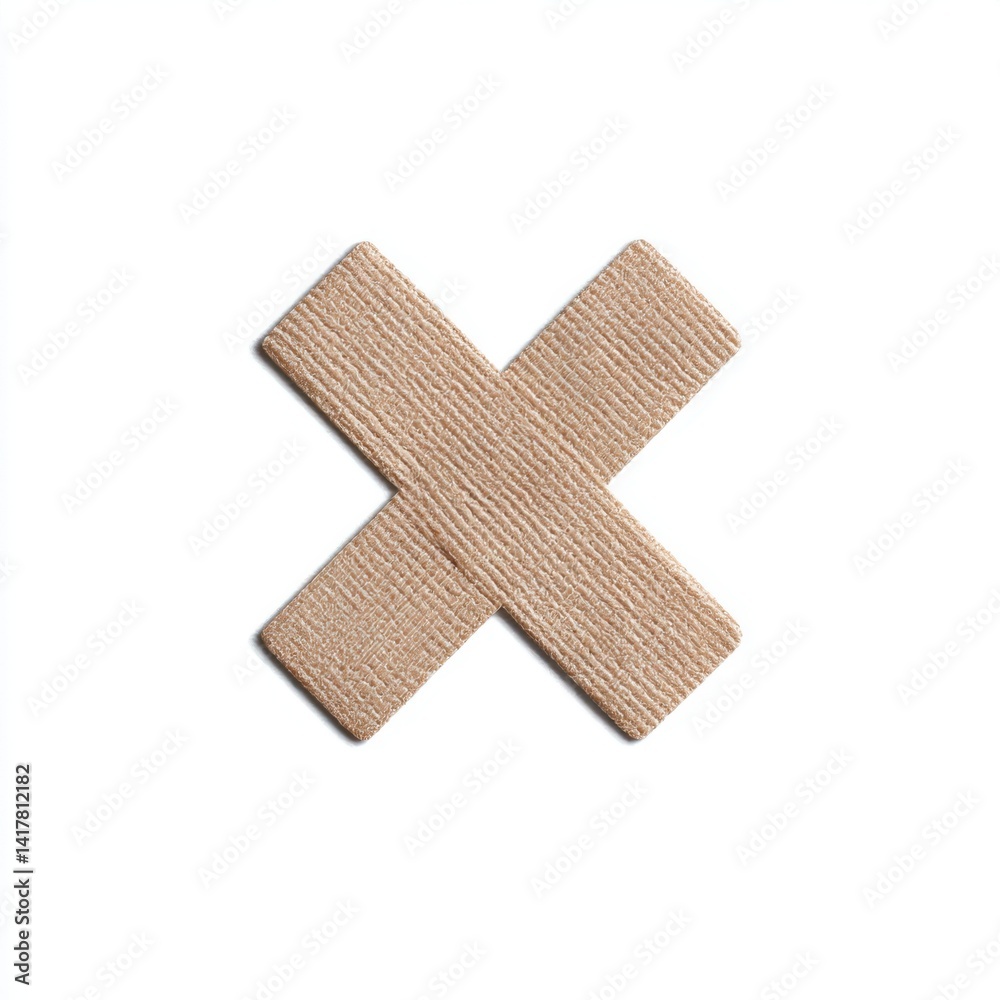 Obraz premium Adhesive bandage cross isolated on white background