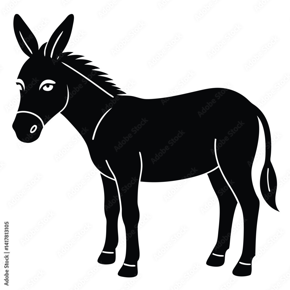Obraz premium Donkey Vector Silhouette