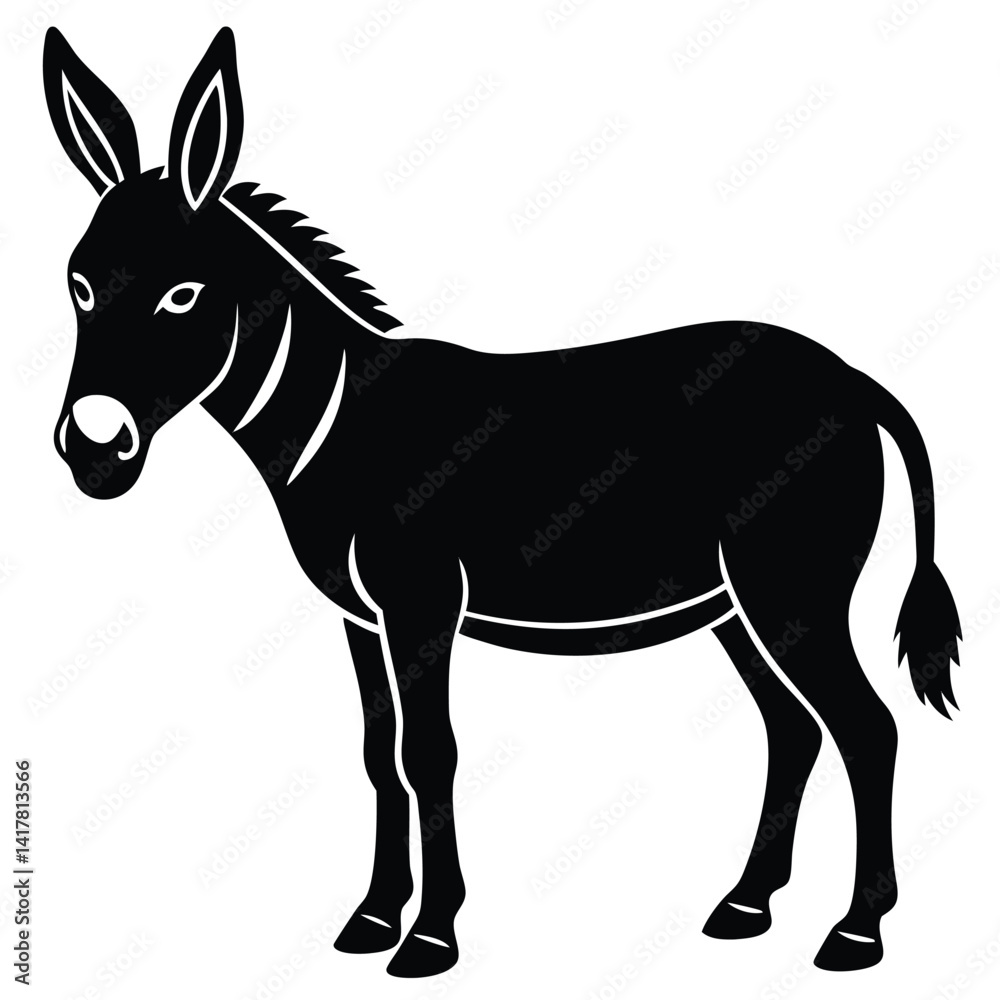 Obraz premium Donkey Vector Silhouette