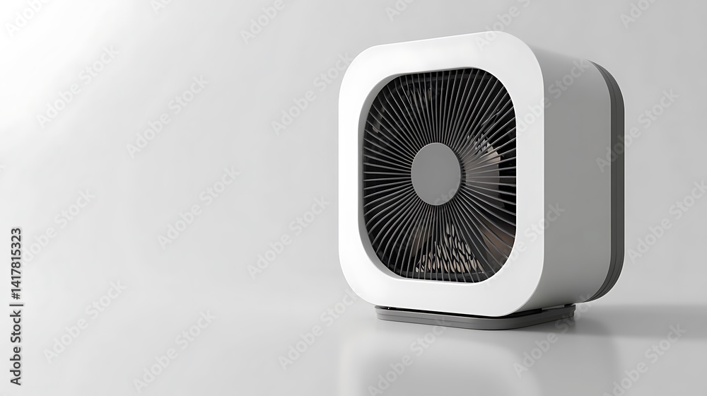 Square White Fan Heater on White. Square White Fan Heater on White.