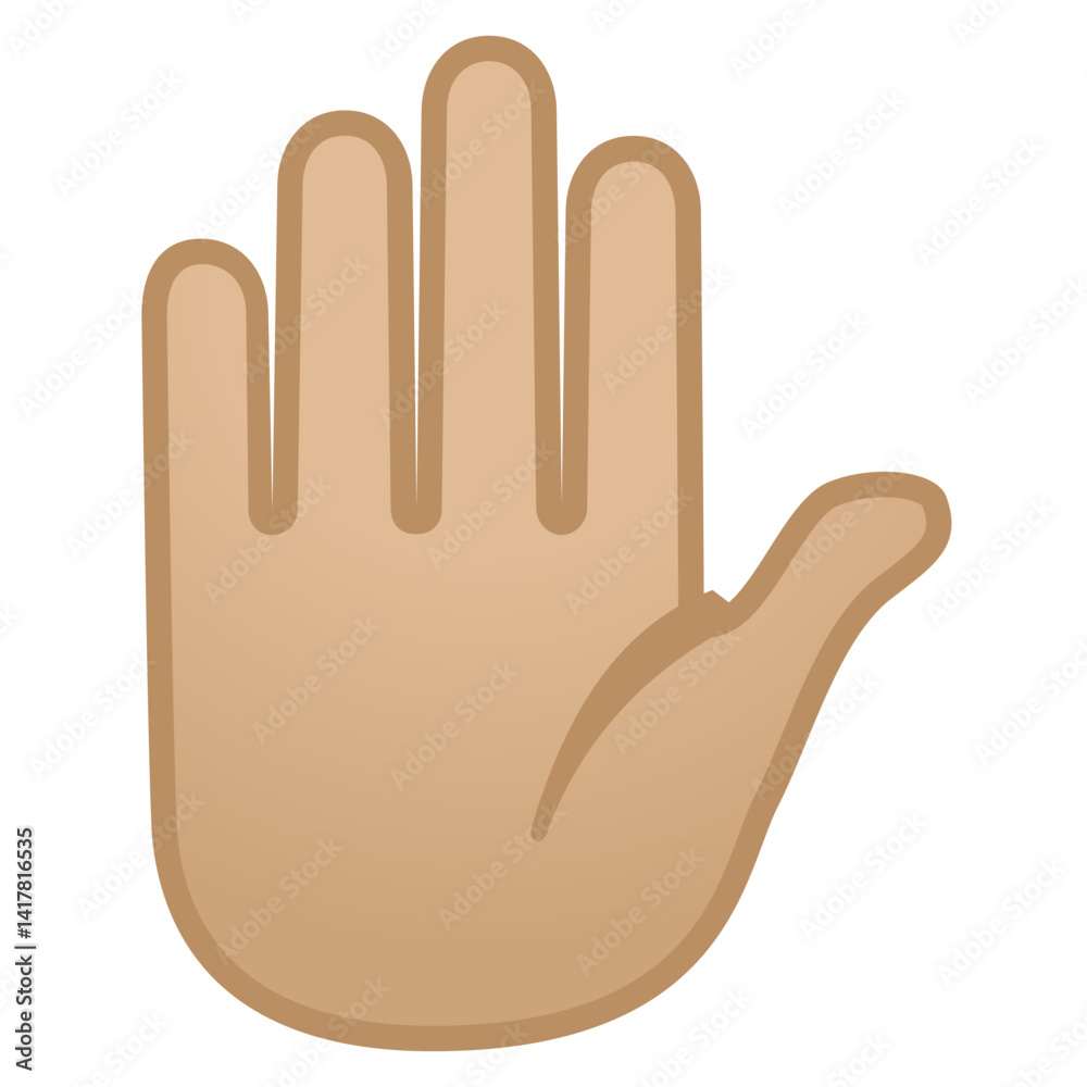 Obraz premium Raised Hand Medium-Light Skin 