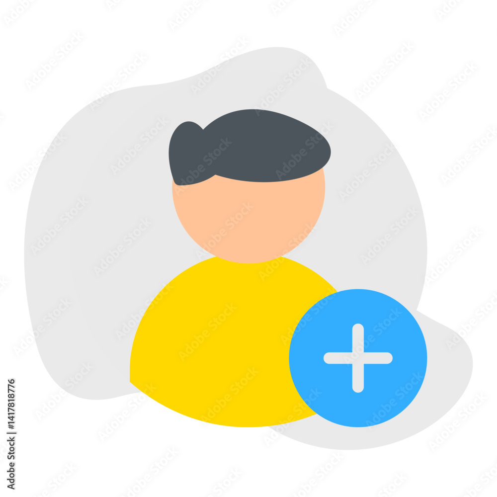 Add Male Profile single vector illustration icon Add Male Profile single vector illustration icon