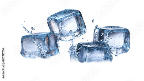 Wallpaper Mural Ice Cubes Splashing Water. (2) Torontodigital.ca