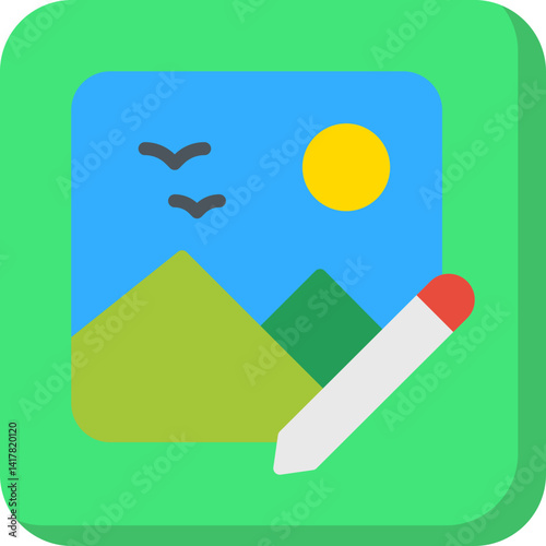 Edit Image single vector illustration icon