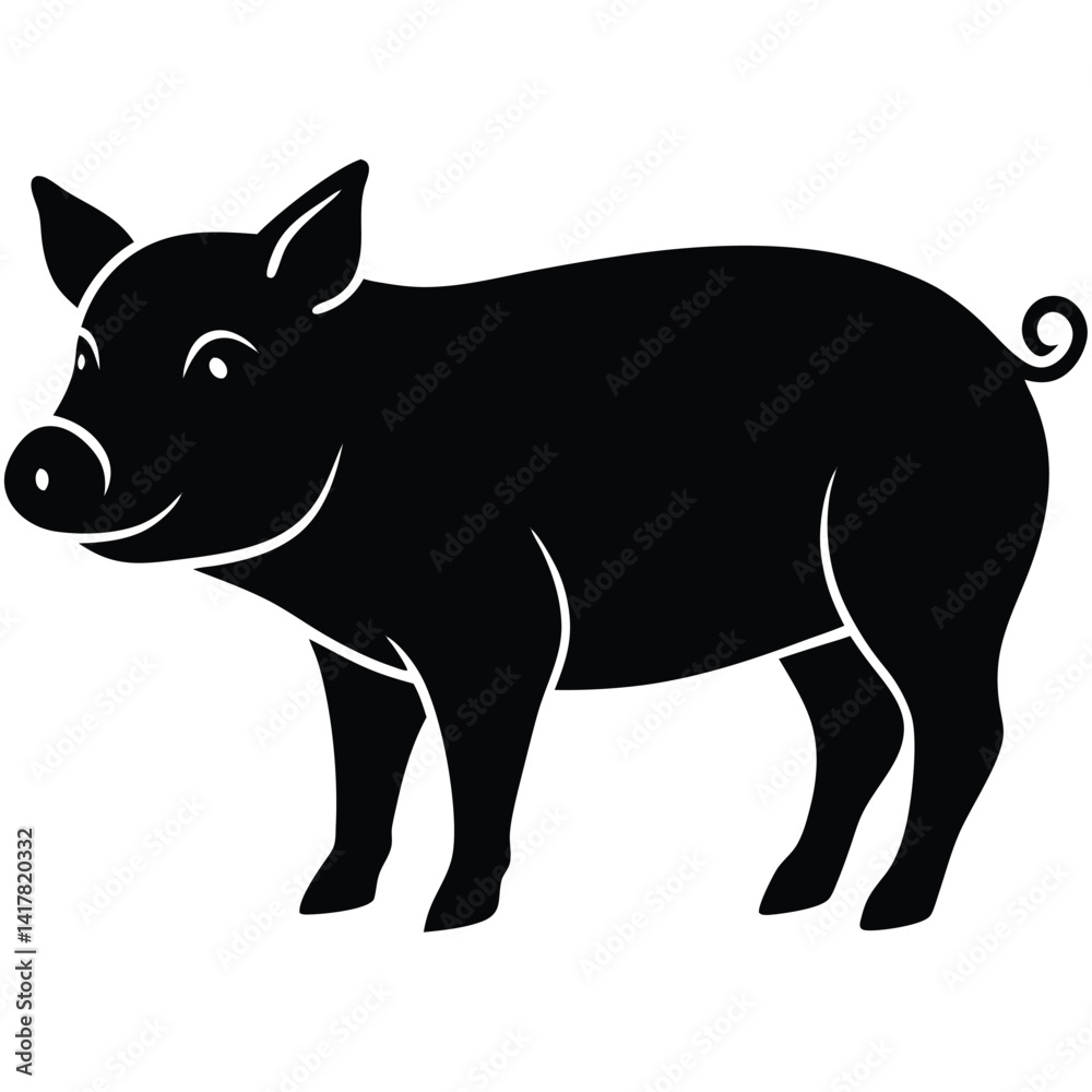 Fototapeta premium A pig silhouette vector design