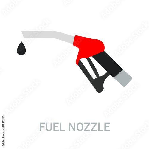 Gasoline pump nozzle sign. Fuel pump petrol station Fuel nozzle with a drop of fuel