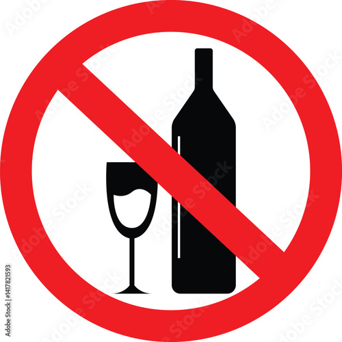 no wine sign vector
