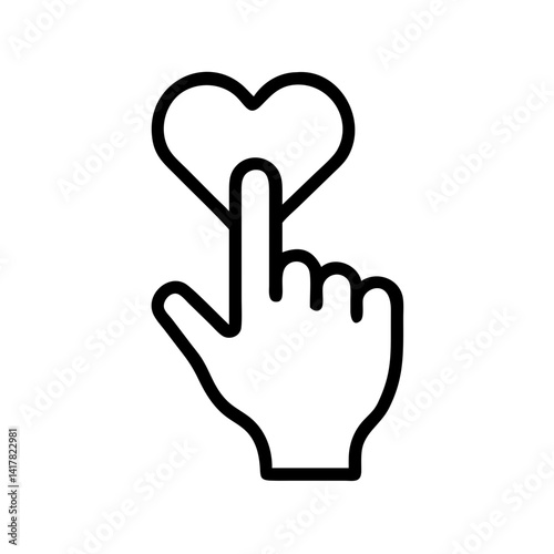 Hand Clicking on Heart Icon Design