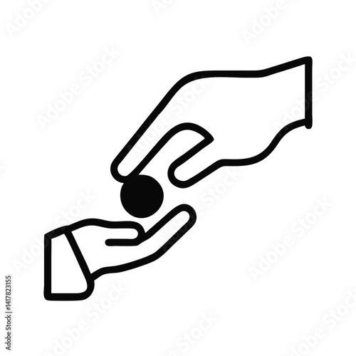 Hand Dropping Coin for Donation Icon Design