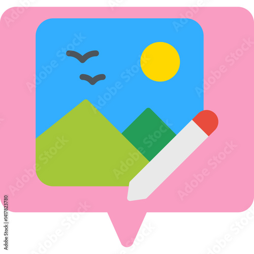 Edit Image single vector illustration icon
