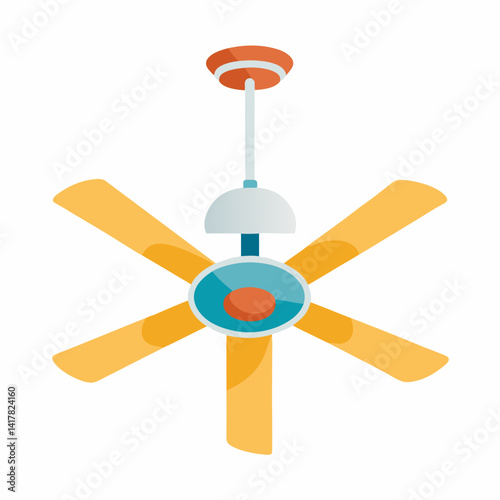 new style electric celling hanging fan vector icon with white background