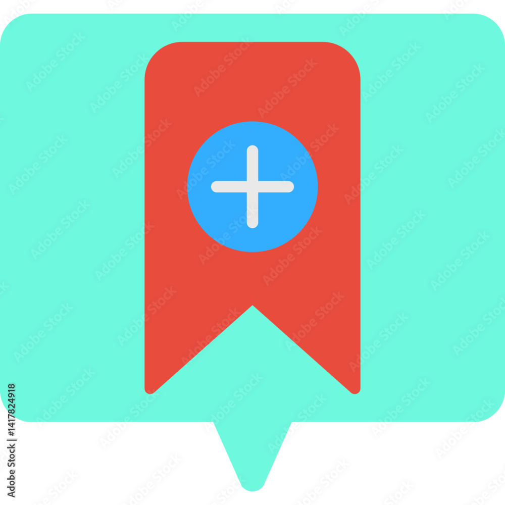 Obraz premium Add Bookmark single vector illustration icon