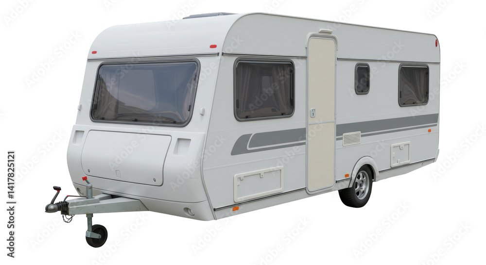 Naklejka premium Isolated Travel Trailer Caravan for Family Vacation