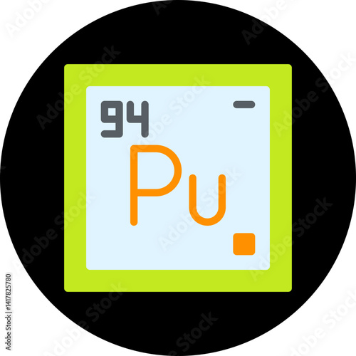 Plutonium single vector illustration icon