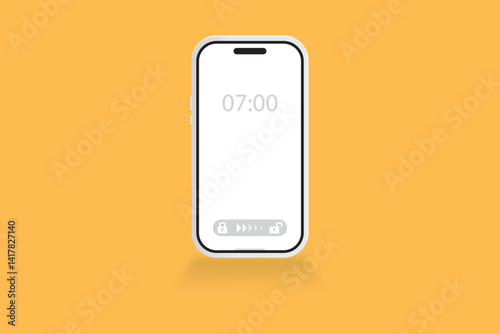 Smartphone screen showing alarm set at 7:00 with minimal flat design