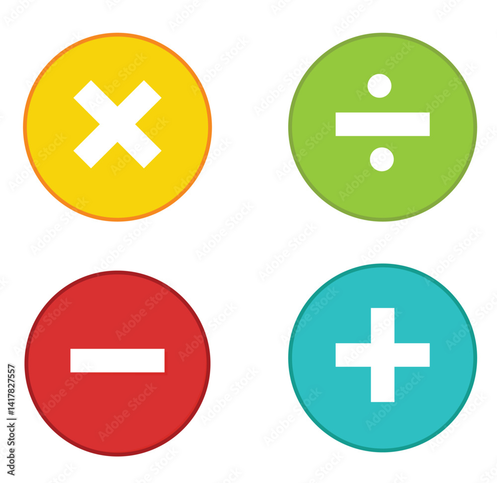 Math s colorful Square Icon. Math s colorful Square Icon.