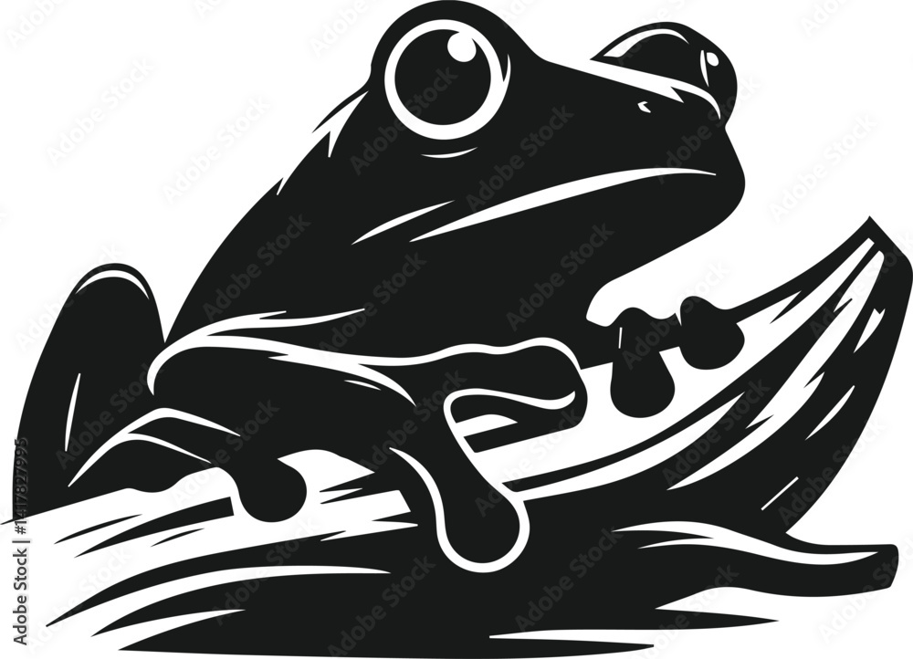 Fototapeta premium Silhouette of a vector animal frog