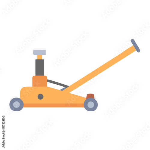 Orange Floor Jack Illustration for Automotive Repairs