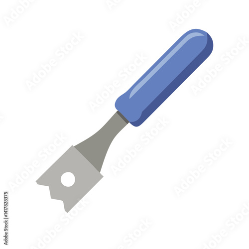 Tile Grout Removal Tool with Blue Handle Illustration