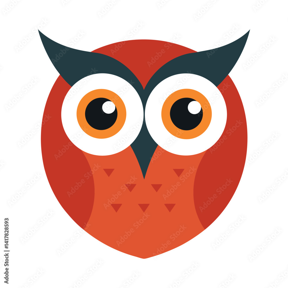 Obraz premium owl head vector art illustration