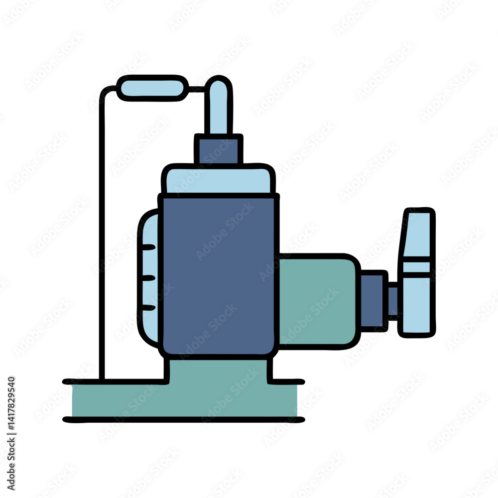 Retro Style Water Tap Illustration Isolated on Black Retro Style Water Tap Illustration Isolated on Black