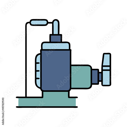 Retro Style Water Tap Illustration Isolated on Black